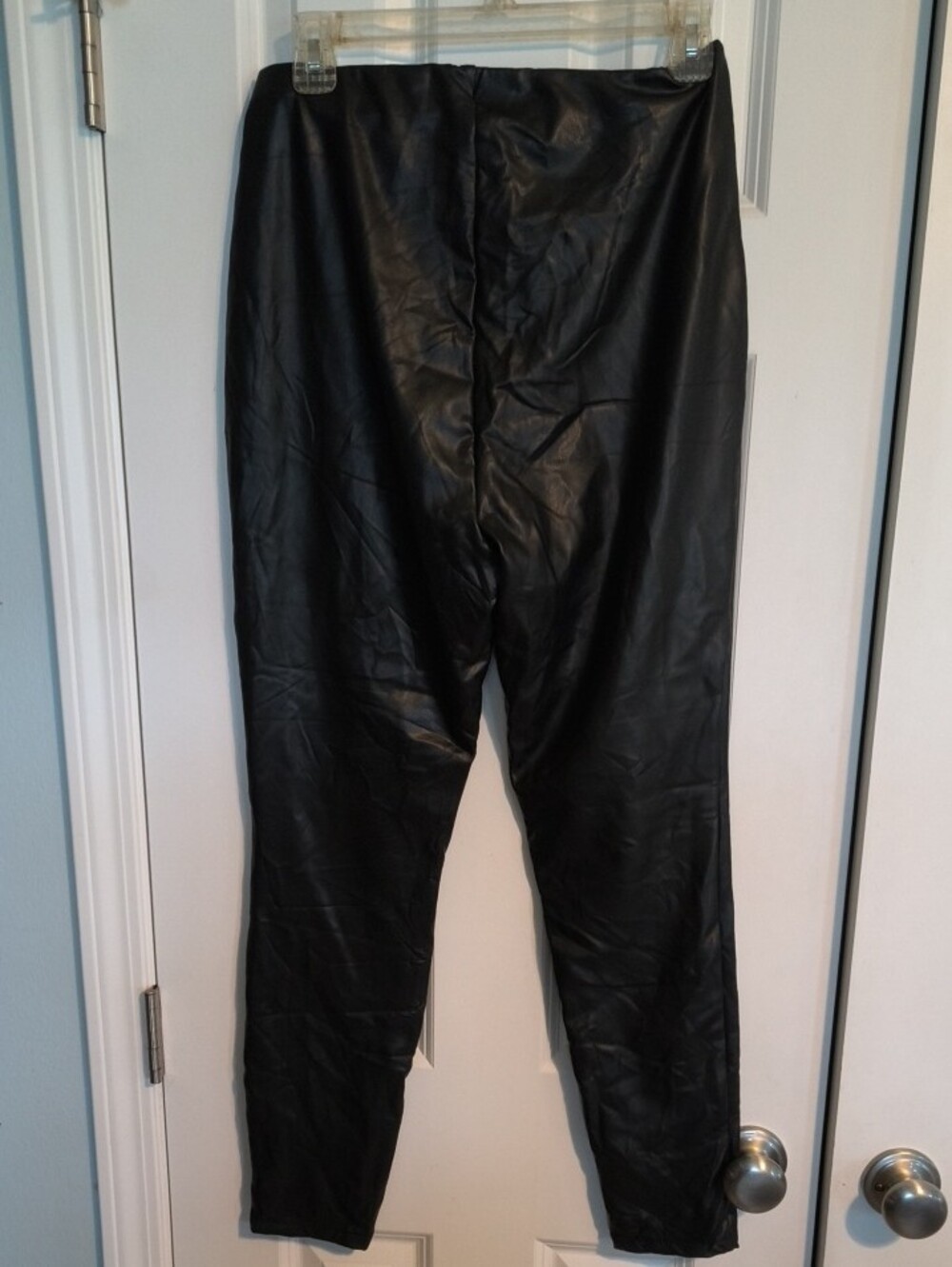 Express Women's Black Faux Leather-Look Leggings - Picture 3 of 3